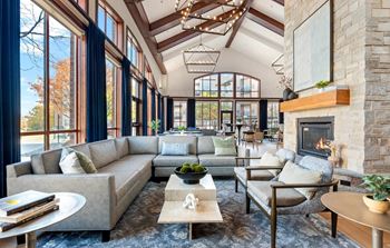 Community room with fireplace